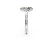 Marquise Tapered Baguette Engagement Ring Setting for a Fancy Green Lab-Grown Diamond | Platinum