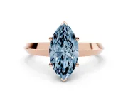 Marquise Knife-Edge Solitaire Engagement Ring Setting for a Fancy Blue Lab-Grown Diamond | Rose Gold