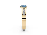 Heart-Shaped Channel-Set Engagement Ring Setting for a Fancy Blue Lab-Grown Diamond | Yellow Gold