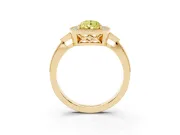 Pear-Shaped Milgrain Halo Engagement Ring Setting for a Fancy Yellow Lab-Grown Diamond | Graduated Pavé | Yellow Gold