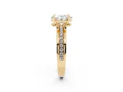 Oval Channel Set Solitaire Engagement Ring Setting | Rope Collar Head | Yellow Gold