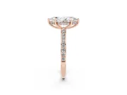 Marquise Hidden Halo Pavé Engagement Ring Setting | Micro Pavé Band | Rose Gold