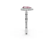 Pear-Shaped Sectioned Halo Engagement Ring Setting for a Fancy Pink Lab-Grown Diamond | White Gold