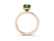 Princess Cut Hidden Halo Ring Setting for a Fancy Green Lab-Grown Diamond | Rose Gold