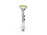 Pear-Shaped Channel Engagement Ring Setting for a Fancy Yellow Lab-Grown Diamond | Platinum - Design NV-24671