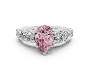 Pear-Shaped Graduated Engagement Ring Setting for a Fancy Pink Lab-Grown Diamond | Platinum