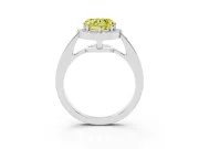 Fancy Yellow Heart Cut Diamond Halo Pavé Engagement Ring Set in Silver with Bezel Setting