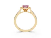 Radiant Cut Floral Petal Engagement Ring Setting for a Fancy Pink Lab-Grown Diamond | Petal Accents | Yellow Gold