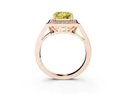 Princess Cut Halo Engagement Ring Setting for a Fancy Yellow Lab-Grown Diamond | Polished Halo Rim | Rose Gold