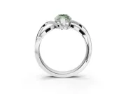 Marquise Bypass Solitaire Engagement Ring Setting for a Fancy Green Lab-Grown Diamond | Pavé Strands | Platinum