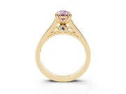Pear-Shaped Channel Engagement Ring Setting for a Fancy Pink Lab-Grown Diamond | Yellow Gold - Design NV-24671