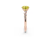 Round Graduated Solitaire Engagement Ring Setting for a Fancy Yellow Lab-Grown Diamond | Rose Gold