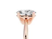 Oval Cut Diamond Solitaire Ring Set in Rose gold with Prong Setting on a Plain Round Band