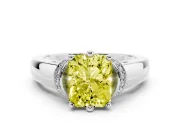 Radiant Cut Collar Engagement Ring Setting for a Fancy Yellow Lab-Grown Diamond | Sterling Silver