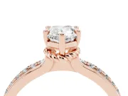 Pear-Shaped Channel Set Solitaire Engagement Ring Setting | Rope Collar Head | Rose Gold