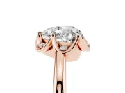 Heart-Shaped Scalloped Petal Halo Engagement Ring Setting | Plain Band | Rose Gold