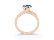 Heart-Shaped Graduated Bypass Engagement Ring Setting for a Fancy Blue Lab-Grown Diamond | Rose Gold