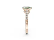 Pear-Shaped Pavé Solitaire Engagement Ring Setting for a Fancy Green Lab-Grown Diamond | Crossover Gallery | Rose Gold