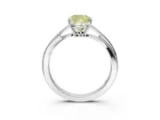 Cushion Cut Bypass Solitaire Engagement Ring Setting for a Fancy Yellow Lab-Grown Diamond | Platinum