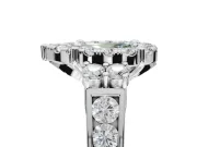 Pear-Shaped Halo Engagement Ring Setting for a Fancy Green Lab-Grown Diamond | Graduated Channel Band | Sterling Silver