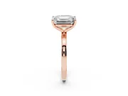 Fancy Pink Radiant Cut and Emerald Cut Toi Moi Ring Set in Rose gold with Prong Setting