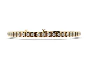 Round Lab-Grown Diamond Square Frame Tennis Bracelet | Corner Prongs | Yellow Gold