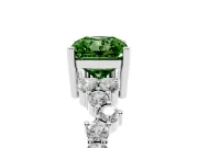Radiant Cut Accented Engagement Ring Setting for a Fancy Green Lab-Grown Diamond | White Gold