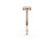 Asscher Cut Vintage Cathedral Engagement Ring Setting | Carved Band | Rose Gold