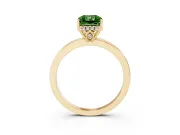 Radiant Cut Engagement Ring Setting for a Fancy Green Lab-Grown Diamond | Hidden Halo | Yellow Gold