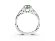 Oval Split Shank Pavé Engagement Ring Setting for a Fancy Green Lab-Grown Diamond | Platinum