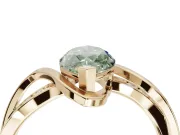 Marquise Bypass Solitaire Engagement Ring Setting for a Fancy Green Lab-Grown Diamond | Pavé Strands | Yellow Gold