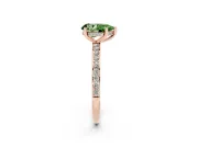 Pear-Shaped Hidden Halo Engagement Ring Setting for a Fancy Green Lab-Grown Diamond | Rose Gold