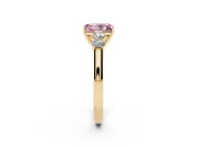 Radiant Cut 5 Stone Engagement Ring Setting for a Fancy Pink Lab-Grown Diamond | Yellow Gold