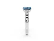 Emerald Cut Five Stone Engagement Ring Setting for a Fancy Blue Lab-Grown Diamond | White Gold