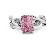 Radiant Cut Twisted Vine Engagement Ring Setting for a Fancy Pink Lab-Grown Diamond | Platinum