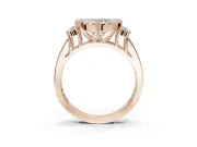Heart-Shaped Halo Side Cluster Engagement Ring Setting | Graduated Channel Band | Rose Gold