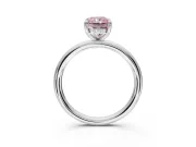 Radiant Cut Hidden Halo Ring Setting for a Fancy Pink Lab-Grown Diamond | Platinum