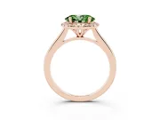 Oval Halo Engagement Ring Setting for a Fancy Green Lab-Grown Diamond | Plain Polished Band | Rose Gold