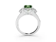 Asscher Cut Halo Engagement Ring Setting for a Fancy Green Lab-Grown Diamond | Sterling Silver - Design NV-24738