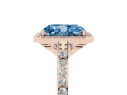 Radiant Cut Halo Engagement Ring Setting for a Fancy Blue Lab-Grown Diamond | Rose Gold - Design NV-24729