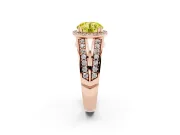 Round Halo Engagement Ring Setting for a Fancy Yellow Lab-Grown Diamond | Split Shank | Rose Gold