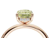 Radiant Cut Hidden Halo Ring Setting for a Fancy Yellow Lab-Grown Diamond | Rose Gold