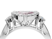 Heart-Shaped Halo Engagement Ring Setting for a Fancy Pink Lab-Grown Diamond | Graduated Channel Band | Sterling Silver