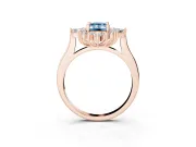 Emerald Cut Engagement Ring Setting for a Fancy Blue Lab-Grown Diamond | Rose Gold - Design NV-24790