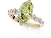 Marquise Graduated Solitaire Engagement Ring Setting for a Fancy Yellow Lab-Grown Diamond | Yellow Gold