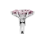 Marquise Three Stone Engagement Ring Setting for a Fancy Pink Lab-Grown Diamond | Round Side Stones | White Gold