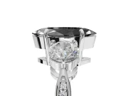 Fancy Black Marquise Lab-Grown Diamond Three-Stone Ring Set in White Gold with Channel-Set Band and Prong Setting