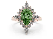 Pear-Shaped Engagement Ring Setting for a Fancy Green Lab-Grown Diamond | Rose Gold - Design NV-24790