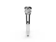 Cushion Cut Three Stone Engagement Ring Setting for a Black Center | Basket Prong Heads | Platinum