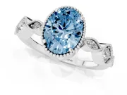 Oval Vintage Engagement Ring Setting for a Fancy Blue Lab-Grown Diamond | Platinum